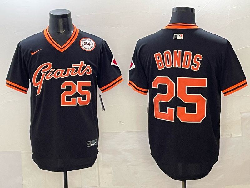 Men San Francisco Giants #25 Bonds Black Throwback Nike MLB 2025 Jersey 03->san francisco giants->MLB Jersey